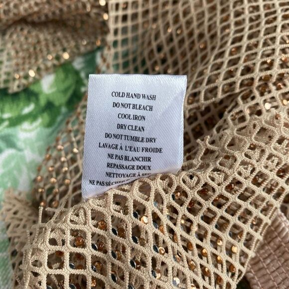 Torn By Ronny Kobo Samm Dusty Rose Rhinestone Mesh Top & Bra. Sz XS. NWT! - Picture 12 of 12